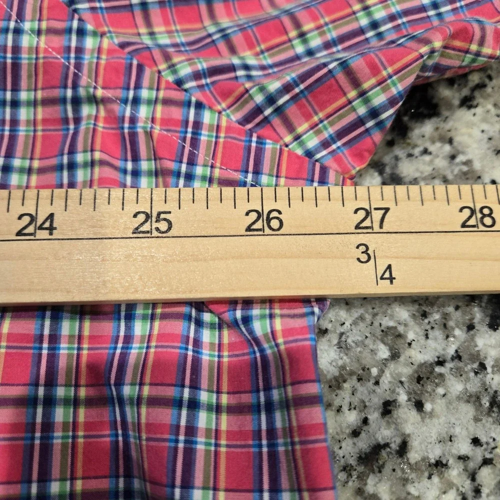 Polo Ralph Lauren Button Down Mens XXL Pink Plaid Cotton Long Sleeve